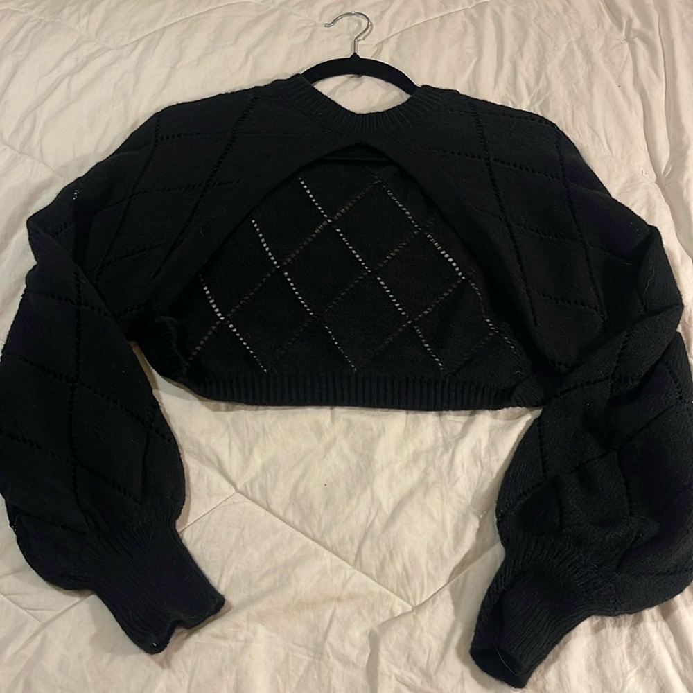 Black knit sweater shrug